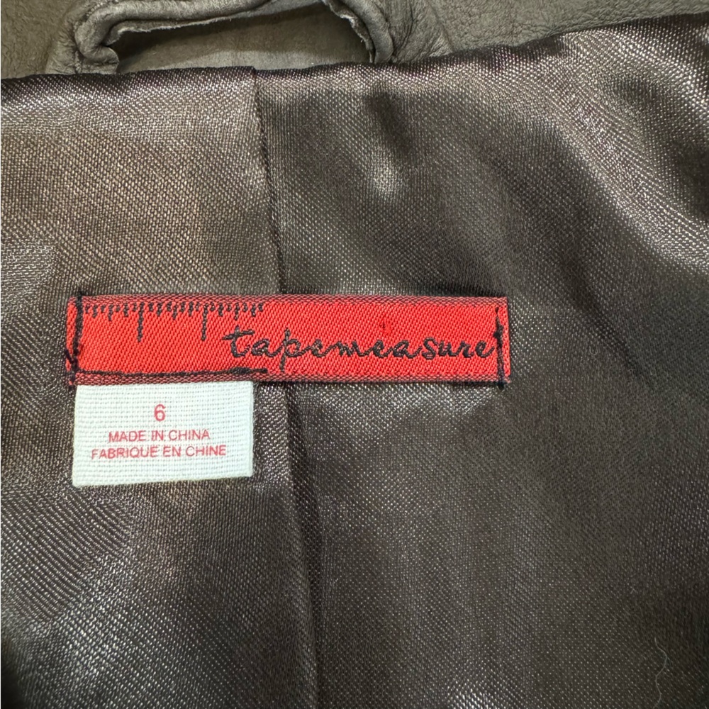 Vintage Tapemeasure Brown Leather Button Up Jacket - Picture 5 of 11